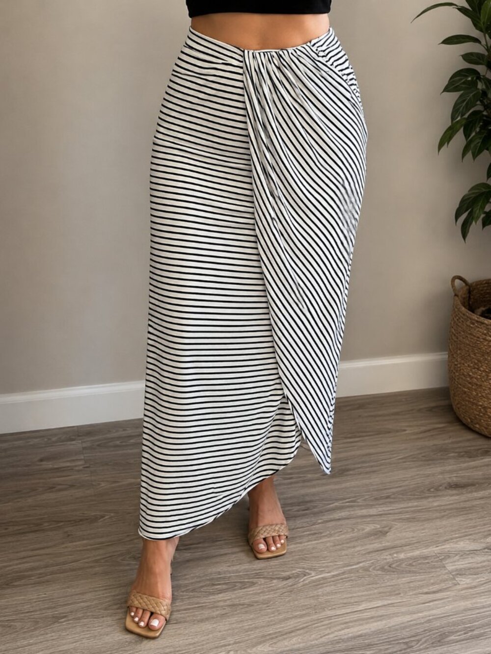 Caribbean Queen asymmetric striped skirt, medium (WA-1551)